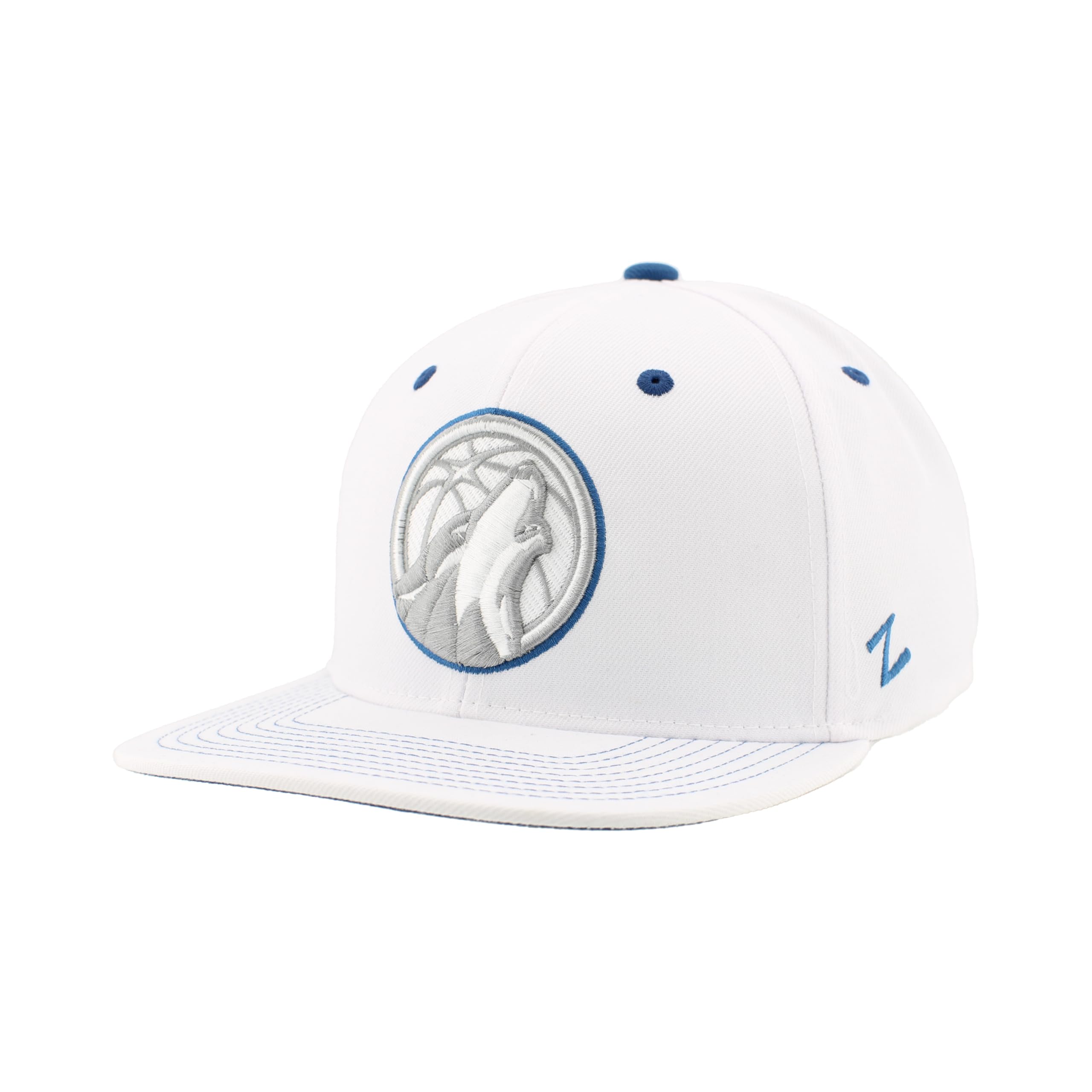 ZHATS Unisex's NBA Officially Licensed Adjustable Snapback Hat Flat Bill Z11 Pop White, One Size