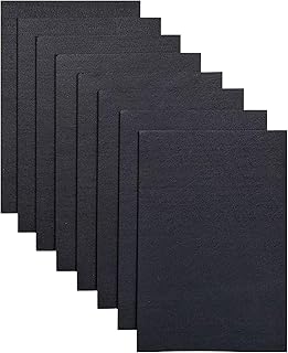 Jtnohx Hojas de fieltro rígido, hojas de fieltro de 0.079 pulgadas de grosor para manualidades, cuadrados de tela de fieltro duro de 8 x 12 pulgadas, 8 piezas para proyectos de bricolaje (negro)