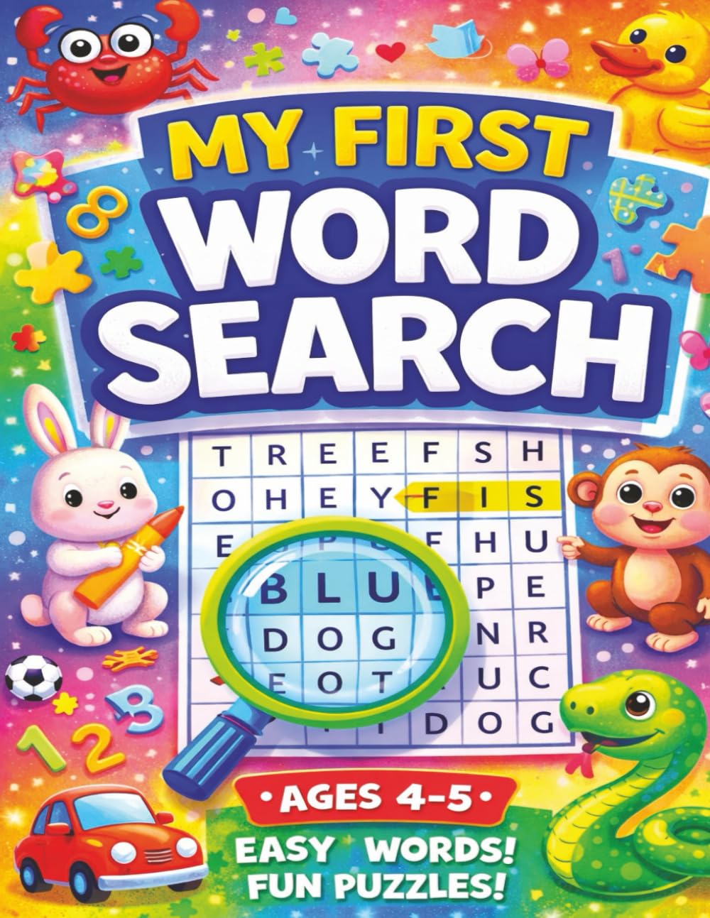 My First Word Search Puzzles- Ages 4-5: Ages 4-5 Word Search Puzzle Book for Preschool & Kindergarten | Easy Sight Words Activity Workbook for Early Readers