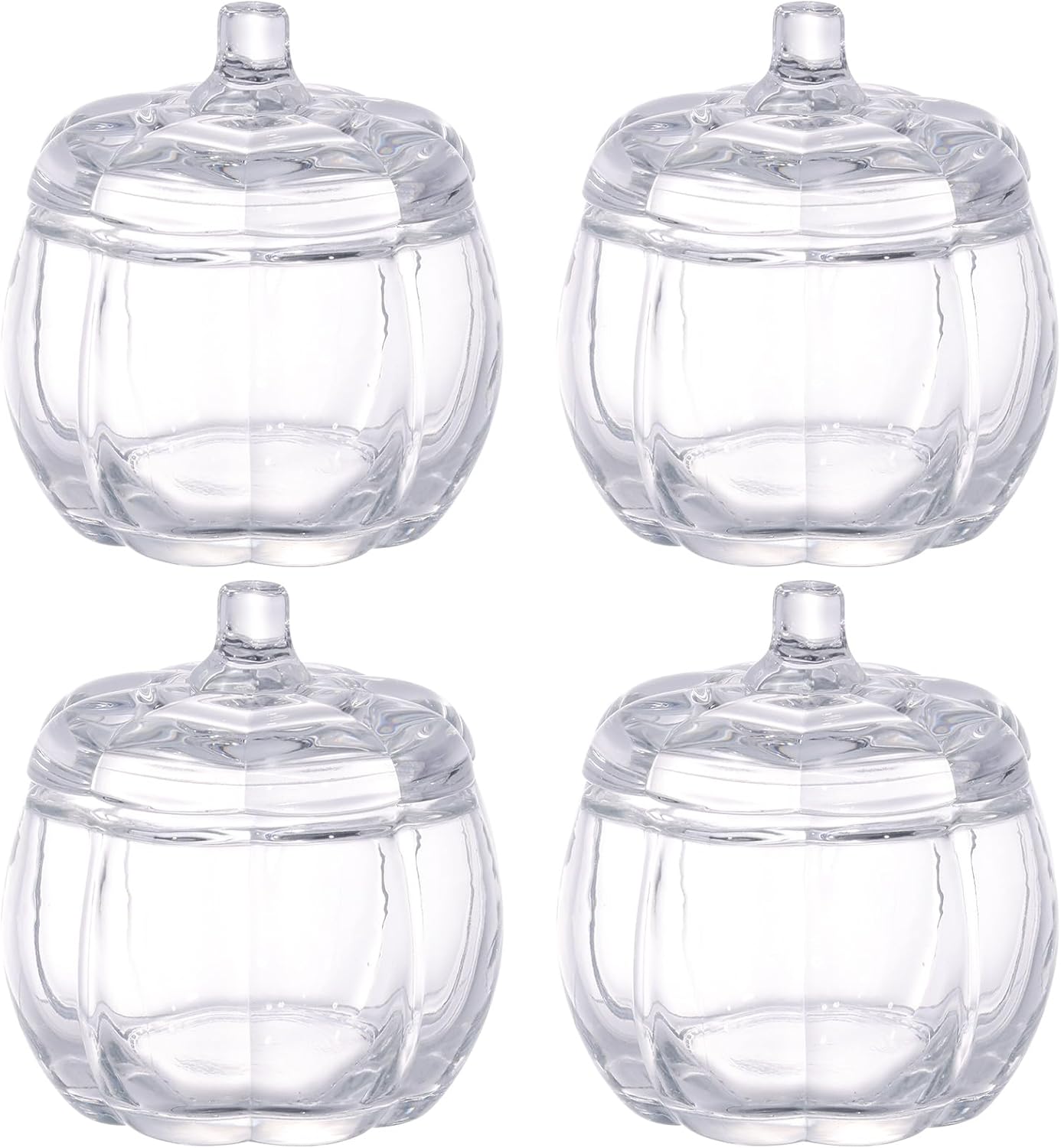 6 Pcs Glass Pumpkin Container Candle Jar for Making Candles Glass Pumpkin Candle Jars with Lids for DIY Candle Gifts Fall Halloween Thanksgiving Table Decorations