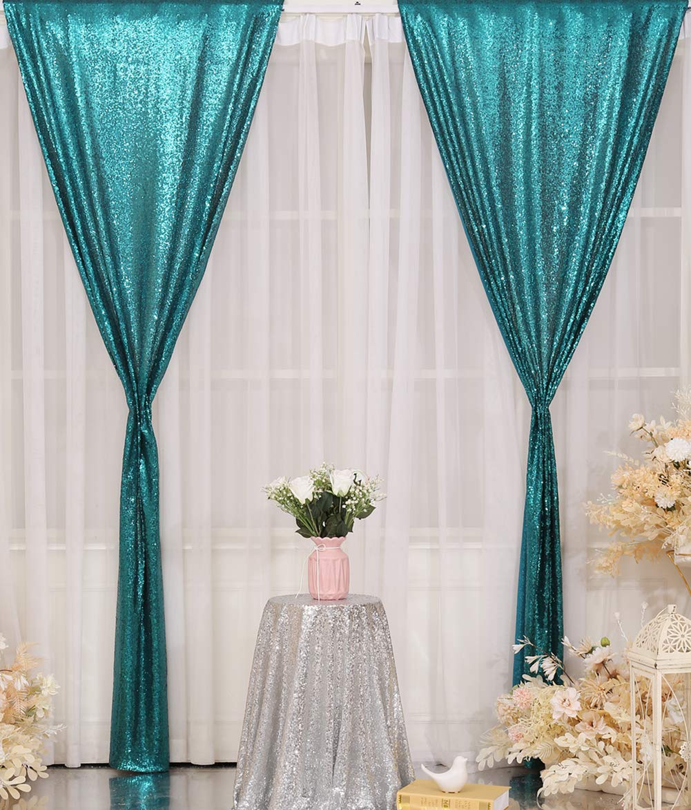 2Pieces Sequin Backdrop 2ftx8ft(60x243cm) Shiny Seamless Photo Booth Curtain for Party Wedding Decoration Photo Background, Iridescent — view 35