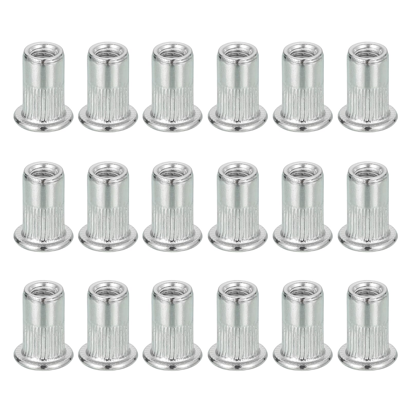 sourcing map 18Pcs M3 Rivet Nut 304 Stainless Steel Rivet Nut Tool Hardware Nuts Suitable for Furniture, Decoration in Nuts Bolt Fastener, Silver