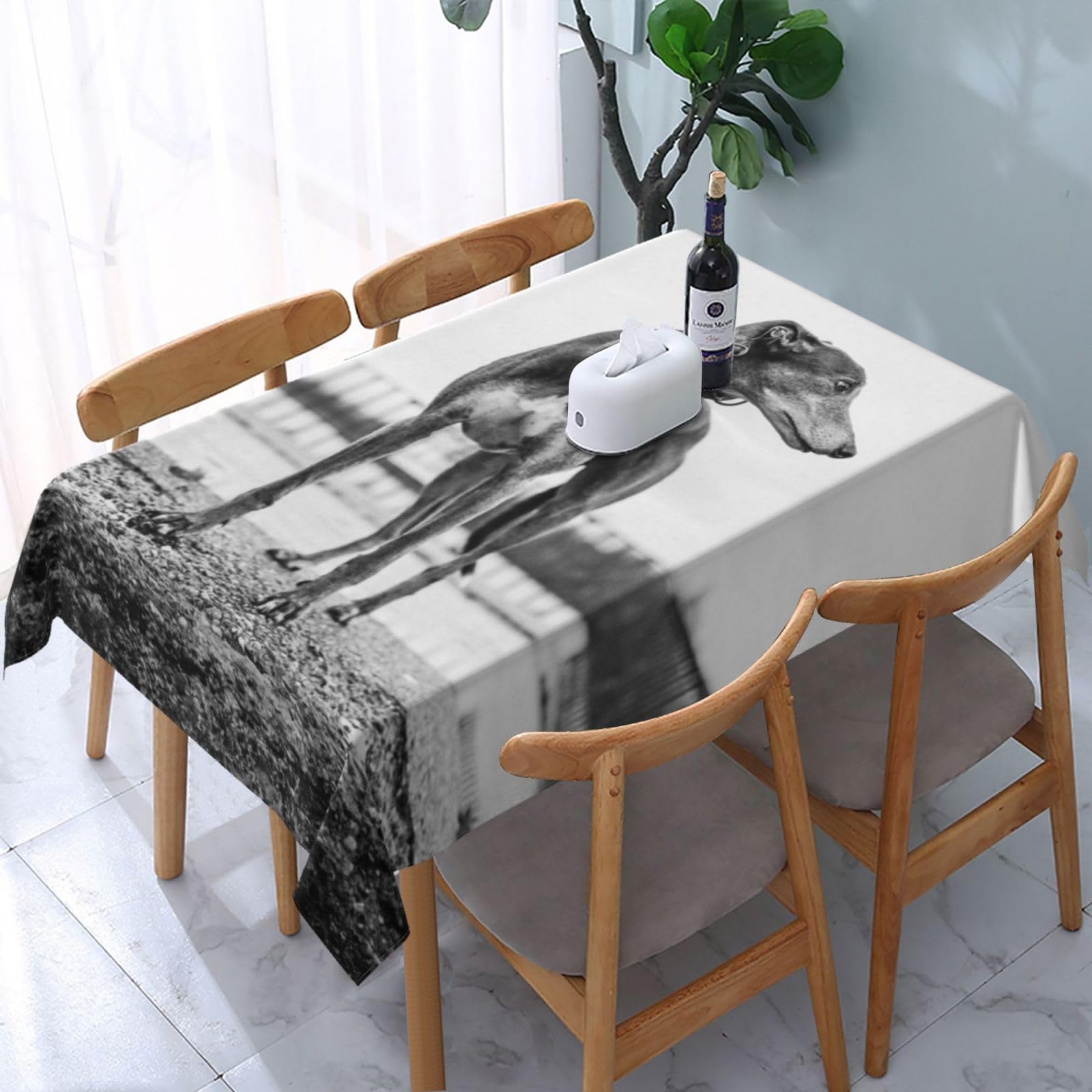HDTVTV Greyhound, Tablecloth, Waterproof Dust-Proof Tabletop Wrinkle Resistant Table Cover - 137 X 183 cm