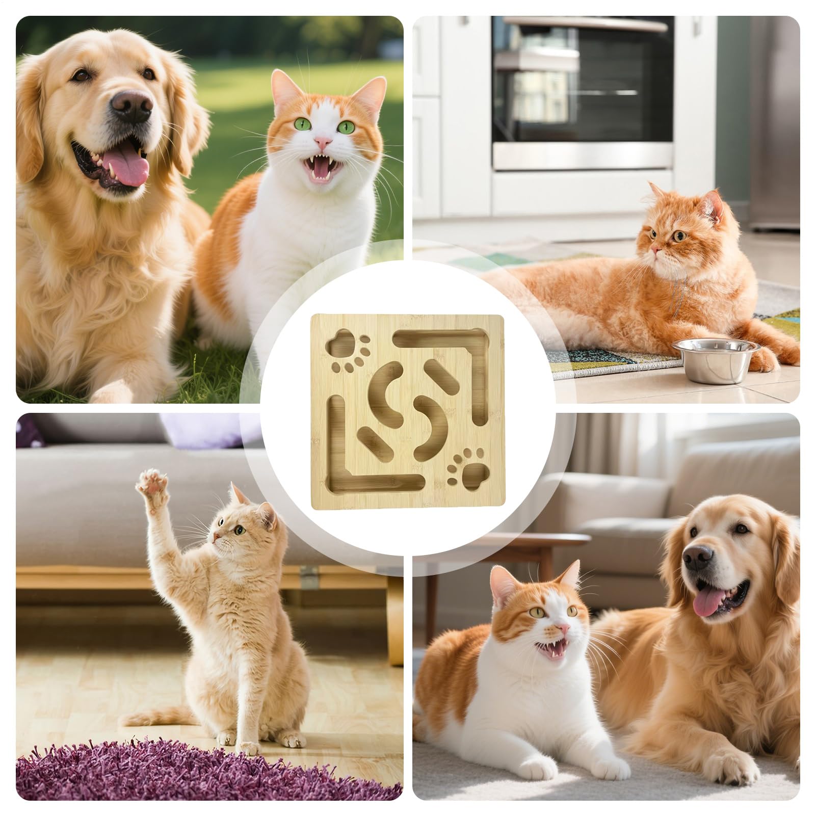 Generico Juegos interactivos para Gatos – con 3 Bolas para Ejercicio – de Laberinto para Gatos, para Gatos pequeños, de Interior Exterior y jardín