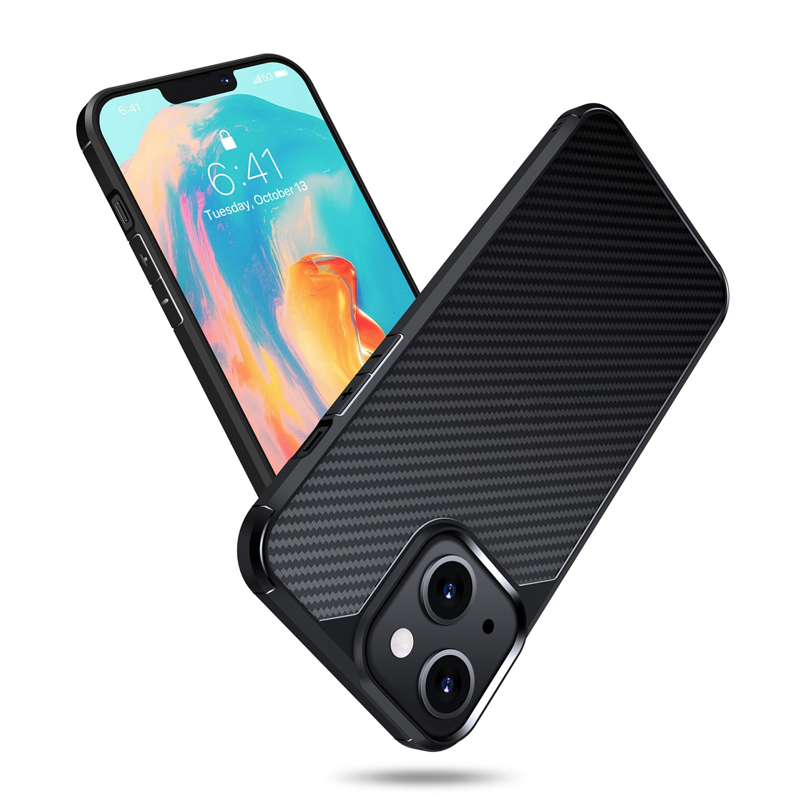 EIMSOAH Robuste, 1,5 Mm Dicke, Durchscheinende Telefonschutzschale für Kratzfeste Kohlefaser-Rückseite, Leicht, Tragbar, für, PC, TPU (#1)