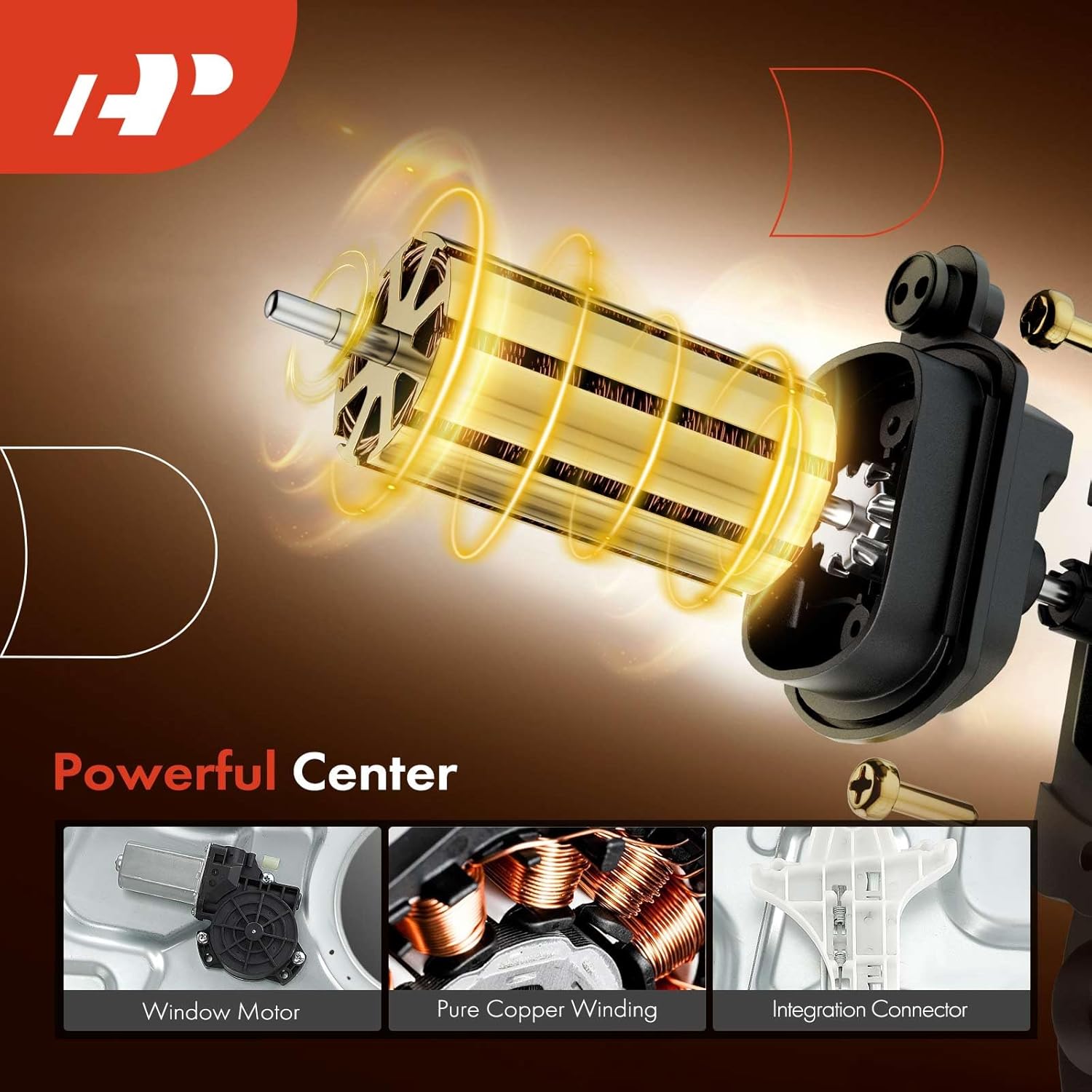 A-Premium Rear Driver Side Electric Power Window Regulator with Motor Compatible with Hyundai Sonata 2006 2007 2008 2009 2010, with Panel