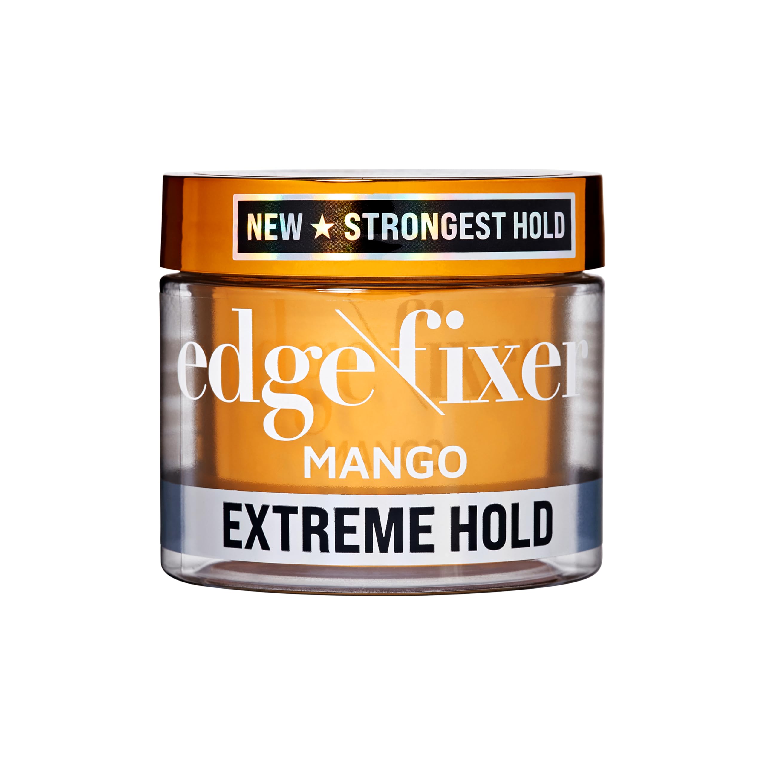 KISS COLORS & CARE Extreme Hold Edge Fixer Hair Gel, 24 Hour Maximum Hold, Ultimate Styling Control, No Flake Formula, For Coarser, Coily Hair, 3.38 oz (100 mL) - Mango Fragrance