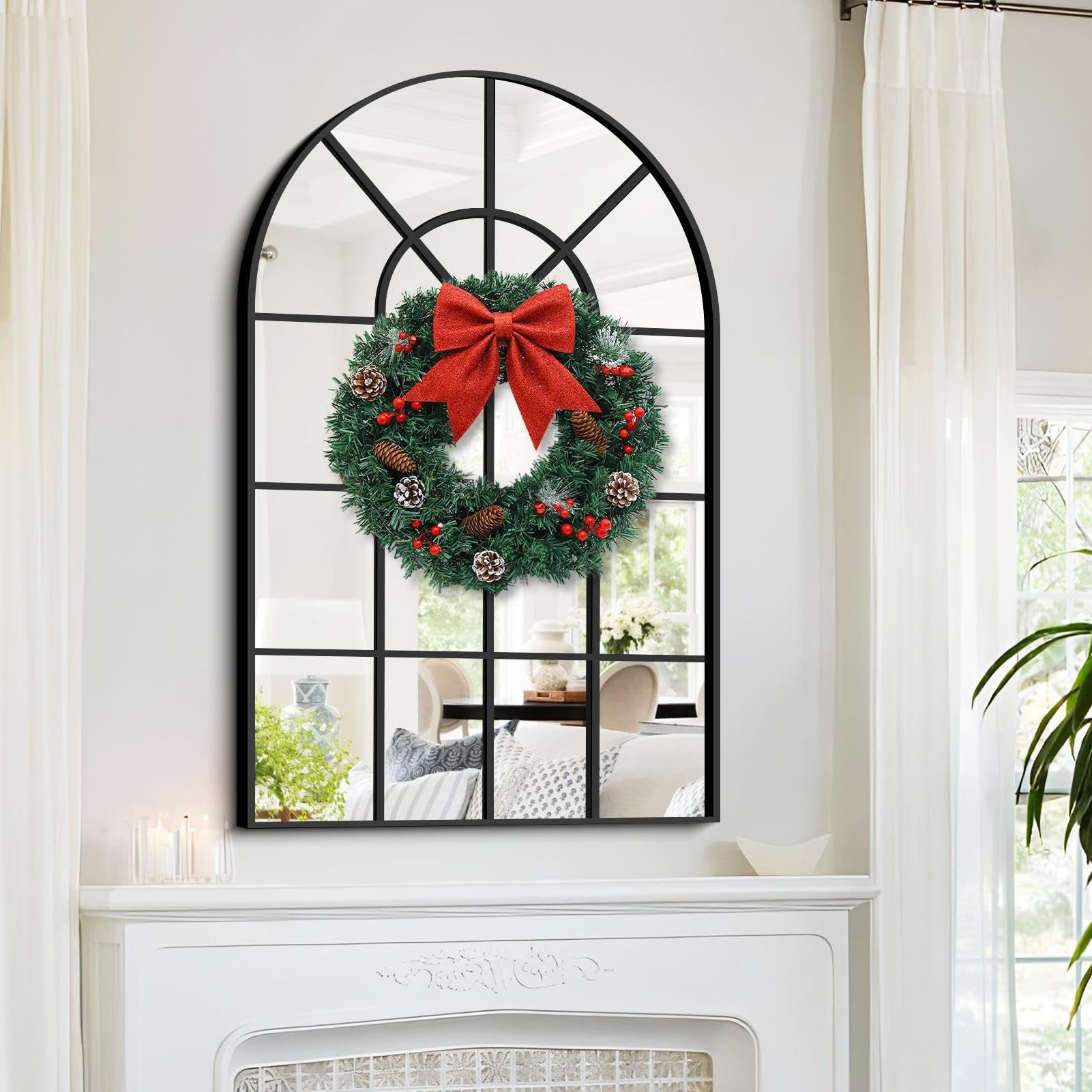 Guirnalda De Puerta De Navidad | Guirnalda Decorativa Para Ventana - Decoración De Navidad Resistente A La Chimenea Ventana De La Granja Puerta de Cocina