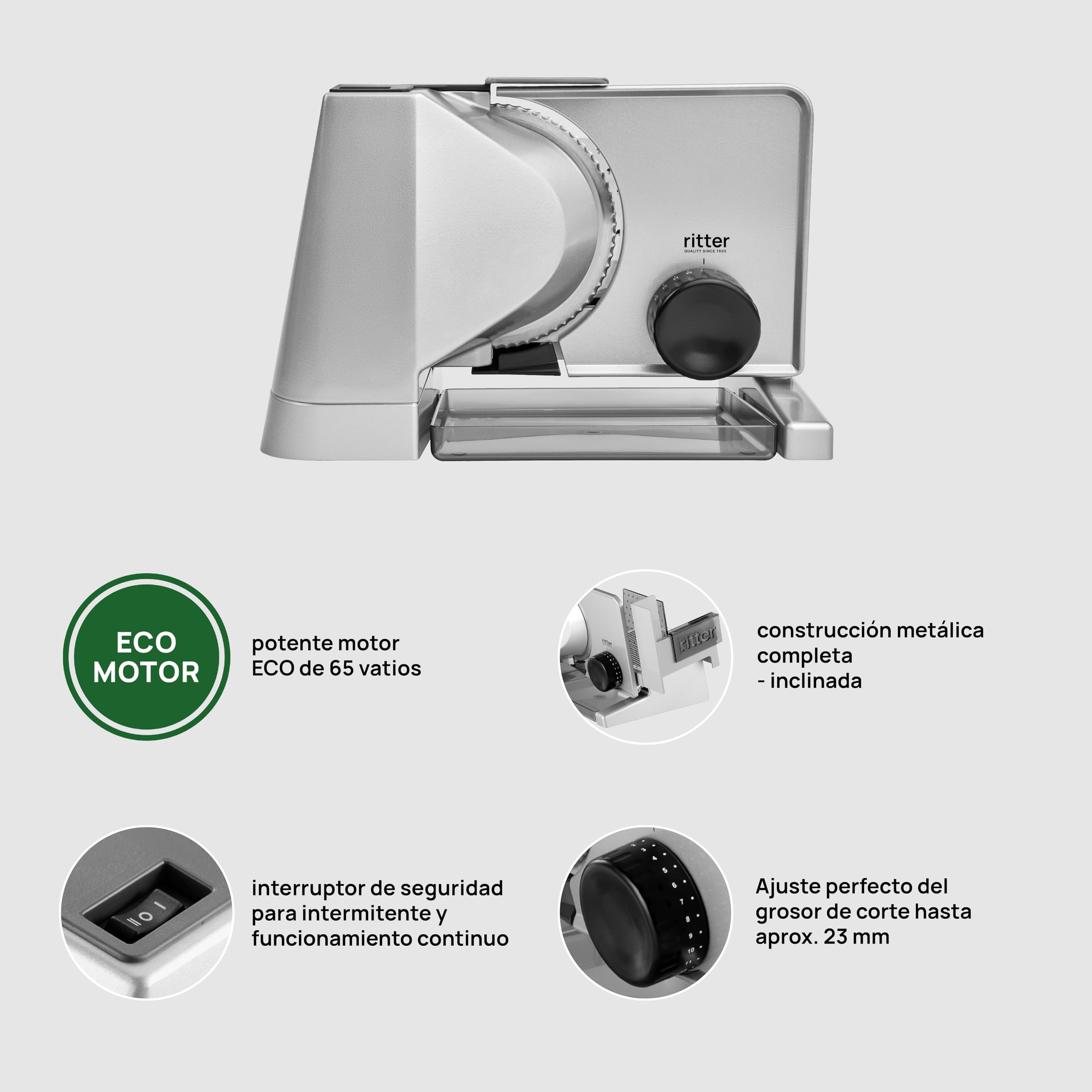ritter solida 4 Cortadora de Alimentos Eléctrica y Rebanadora de Pan de Metal Macizo