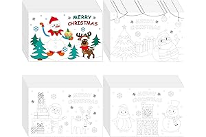 Fulmoon: 100PCS Christmas Color Your Own Cards for Kids