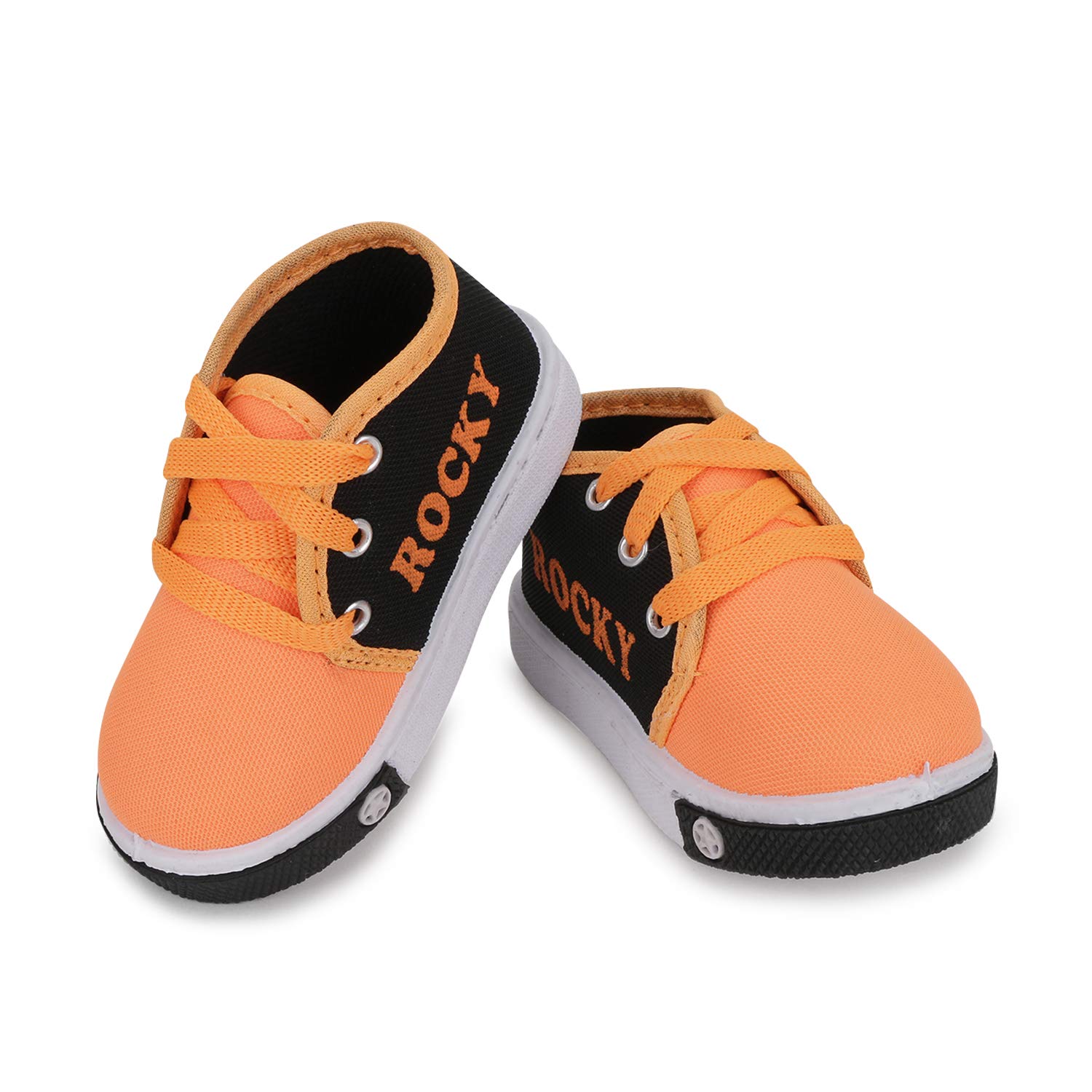 SMARTOTS Kids Casual Laces Shoes for Baby Boys Age 12 Months to 4 Years Rocky Orange 4