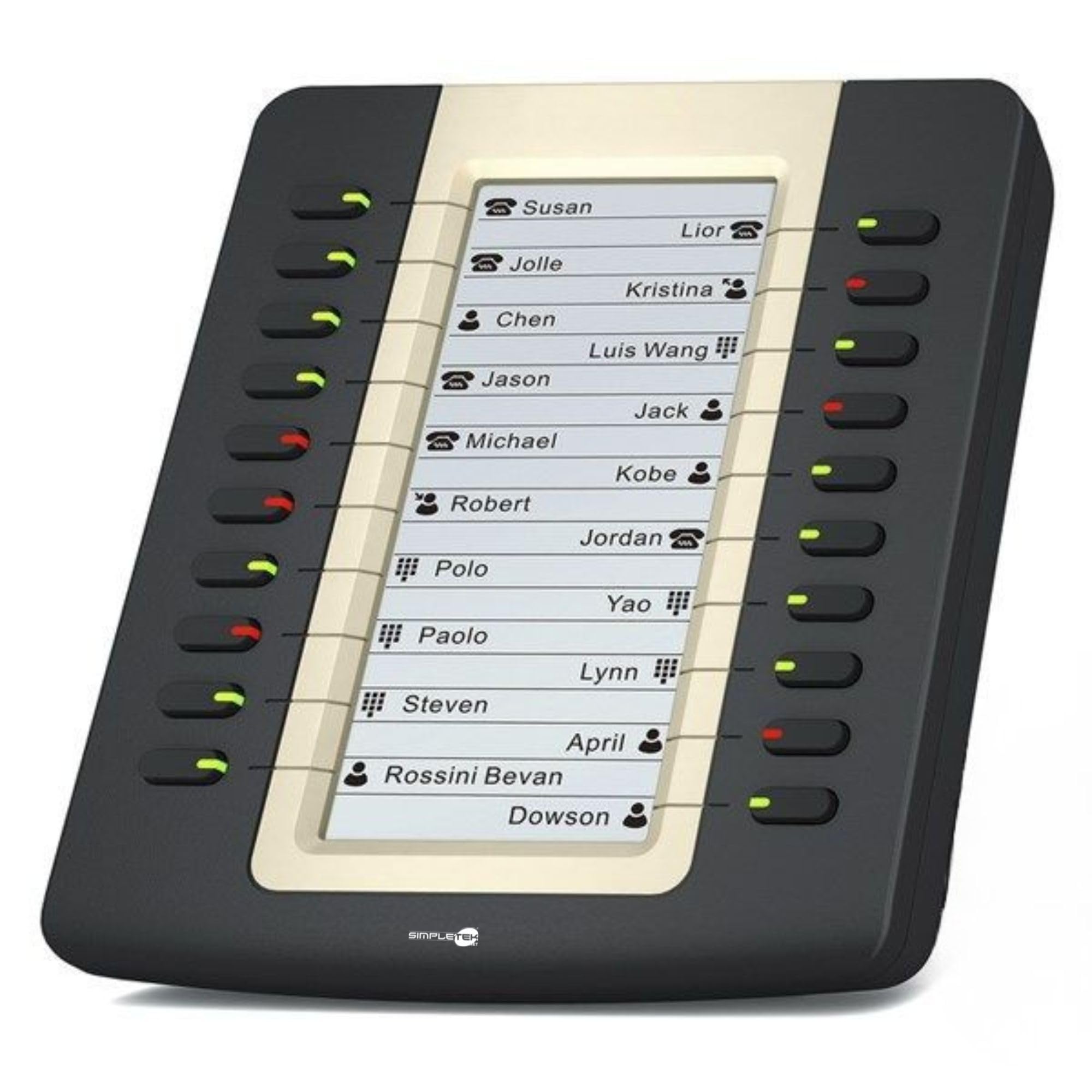 SIMPLETEK - Modulo di Espansione LCD Compatibile con Yealink SIP-T27 SIP-T29 | 20 Tasti Programmabili | Senza base d'appoggio (Ricondizionato)