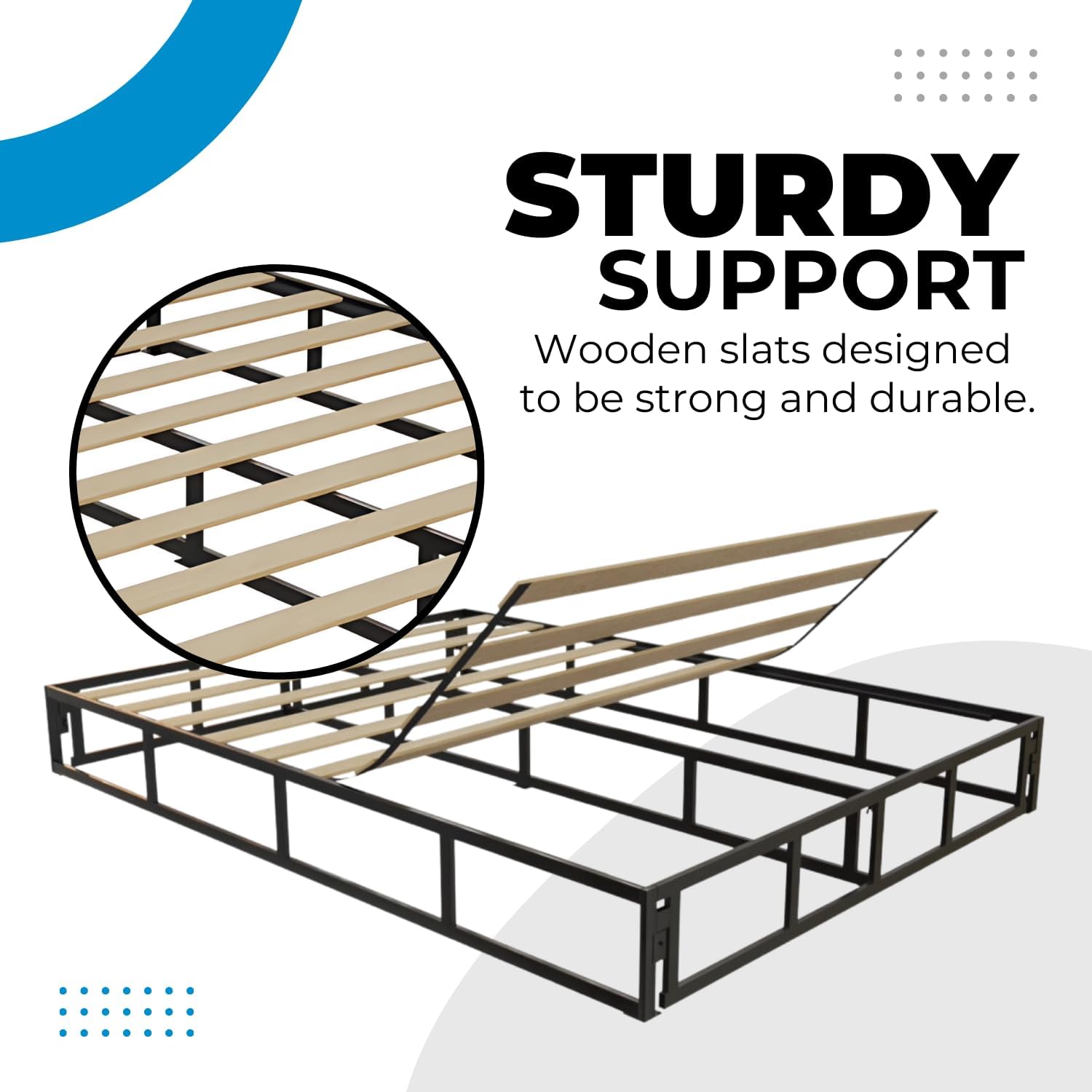 Boyd Sleep King Size Omni Base 2-in-1 Metal Bed Frame or Foundation, Easy Assembly, Removable Legs, Heavy Duty Support, Headboard Brackets Included, Box Spring Alternative