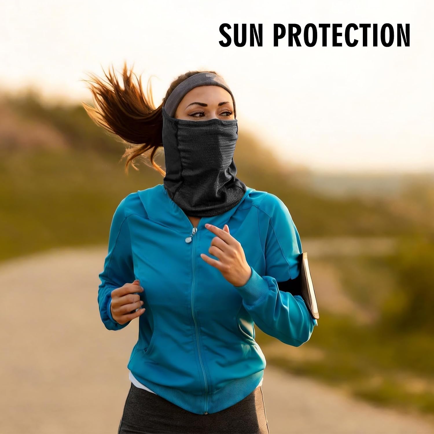 3 Pack Adjustable Cooling Neck Gaiter with Mesh Holes and Strap, UV Protect Face Scarf Breathable