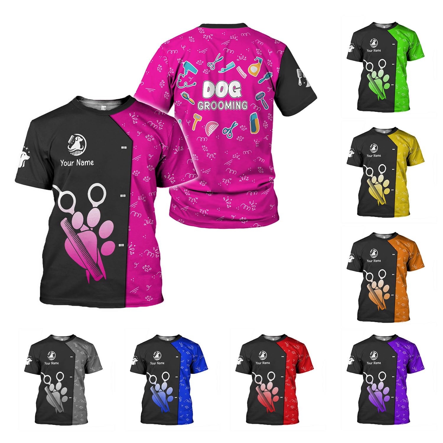 Personalized Dog Groomer 3D Shirt, Dog Grooming Shirt, Pet Grooming Shirt Gift, Dog Groomer Shirts, Grooming Shirts for Women