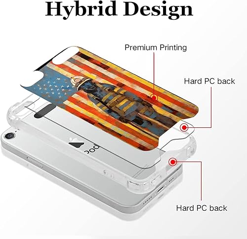 Miniatura 5 de CHUANSHI Transparent Case for iPod Touch 567 Clear Bumper Design Designer American Flag Firefighte-Art cc3 Pattern Ultra-Thin Non-Slip Four Corner