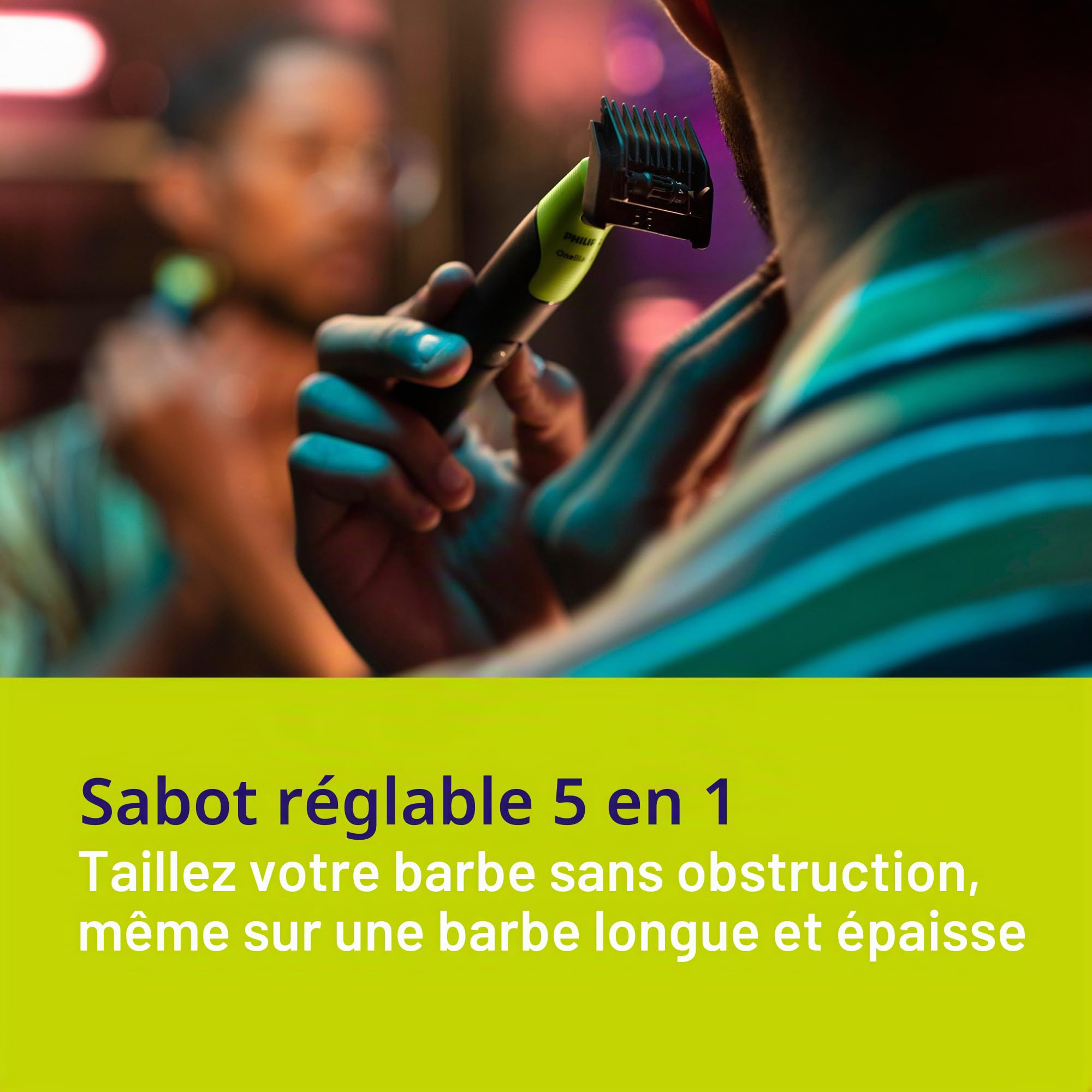 Philips Norelco OneBlade 360 QP4530/90 Tondeuse à barbe électrique avec technologie de lame 360 et charge rapide en 1 heure, 1 lame 360 et peigne 5 en 1
