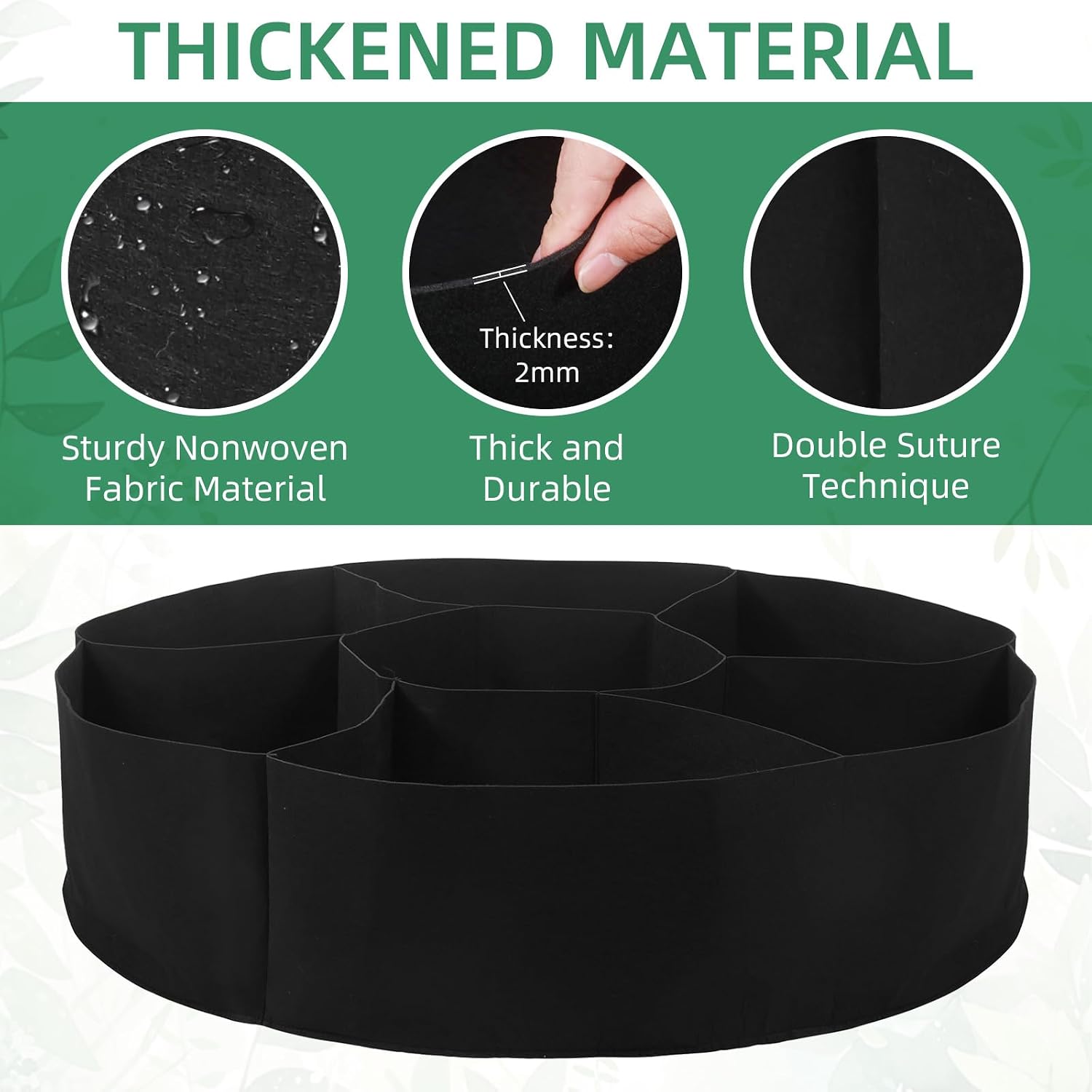 LITLANDSTAR 100 Gallon Plant Grow Bags, Heavy Duty Thickened Nonwoven Fabric Pots Round Raised Garden Beds Planter Pots with 7 Grids, Breathable Growing Bags for Indoor and Outdoor Planting
