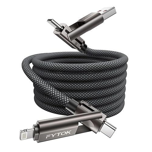 Miniatura 9 de Cable USB C de carga rápida de 60 W para iPhone de 6 pies, [certificado Apple MFi] USB a USBC a Lightning, cable de carga 4 en 1 con tipo C/USB A