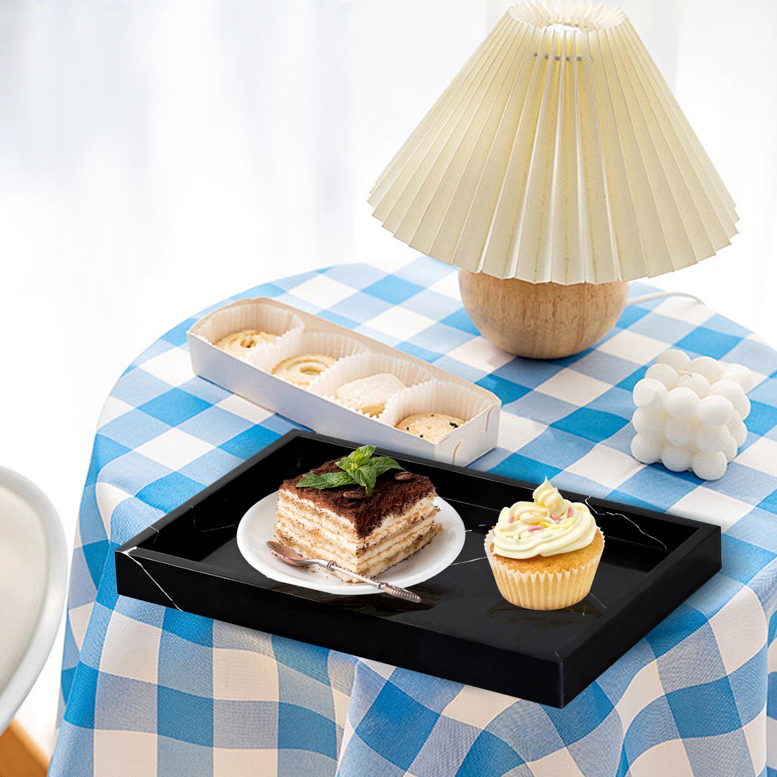 Amazon.co.jp: 大きなブラックマーブルトレイ 大理石のサービング