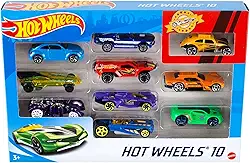 Hot Wheels Diecast Veículo de Brinquedo Pacote Surpresa 10 carros para crianças a partir de 3 anos