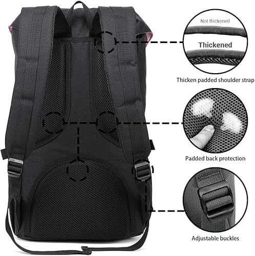 Miniatura 5 de Mochila para laptop Kaukko, senderismo y campamentos, mochila universitaria grande casual, mochila de hombro con capacidad para una laptop y