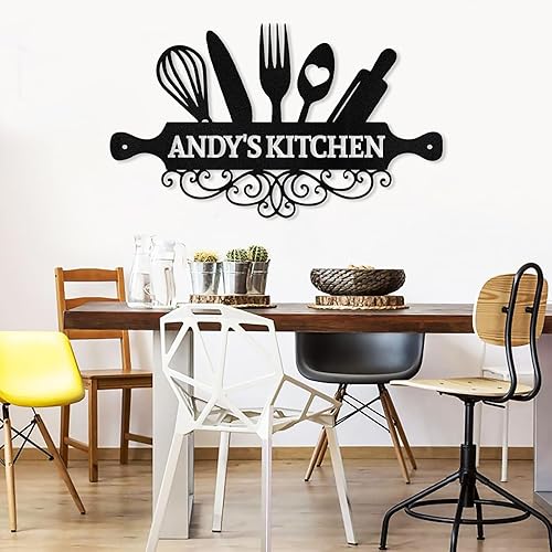 Miniatura 5 de Letrero de cocina de metal personalizado, decoración rústica de pared de granja para comedor, sala de estar, placa colgante para regalos de