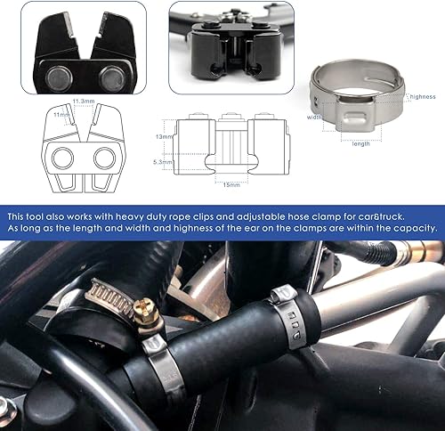 Miniatura 5 de iCrimp Herramienta de cincha PEX para abrazadera de acero inoxidable, sujeción vertical y paralela de 38 pulgadas a 1 pulgada -CRP650