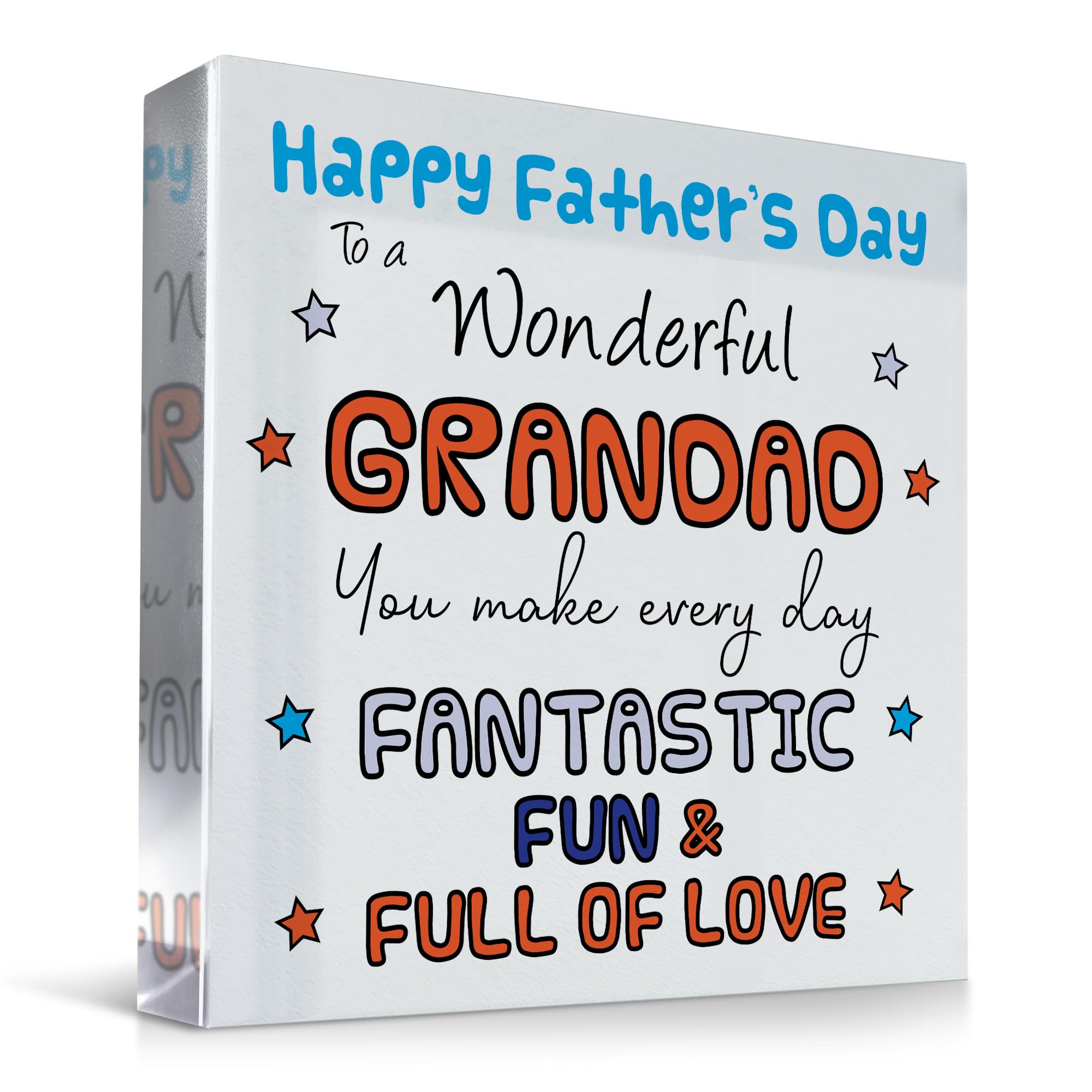 Red Ocean Gift For Wonderful Grandad On Fathers Day Acyrlic Block Thank You Gift For Grandad From Granddaughter Grandson Fathers Day Gift Idea Gift For Grandad Keepsake