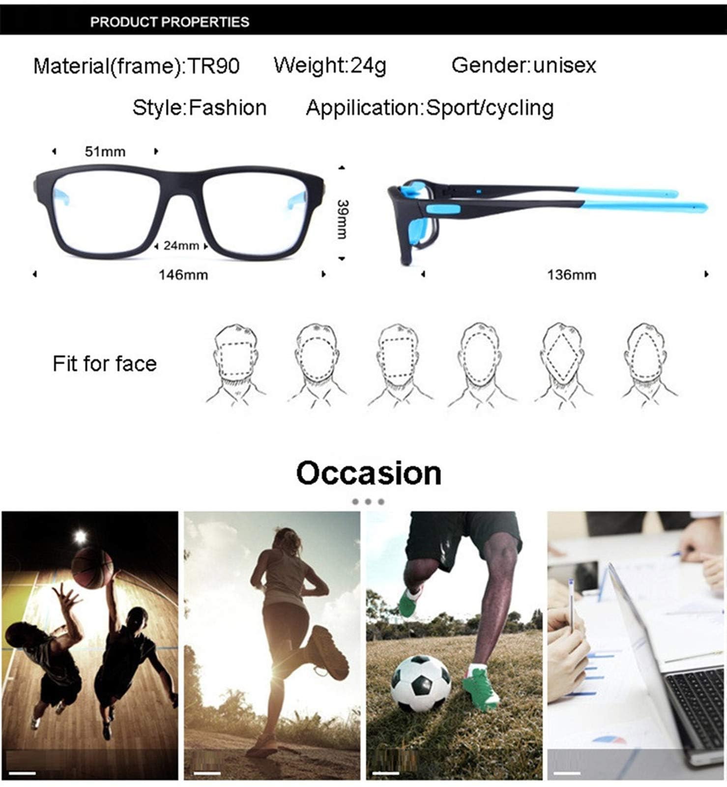 Basketballbrille, Outdoor-Sport, Anti-Beschlag-Schutzbrille für Erwachsene, Herren, Jugendliche, Fußball, Dribbling