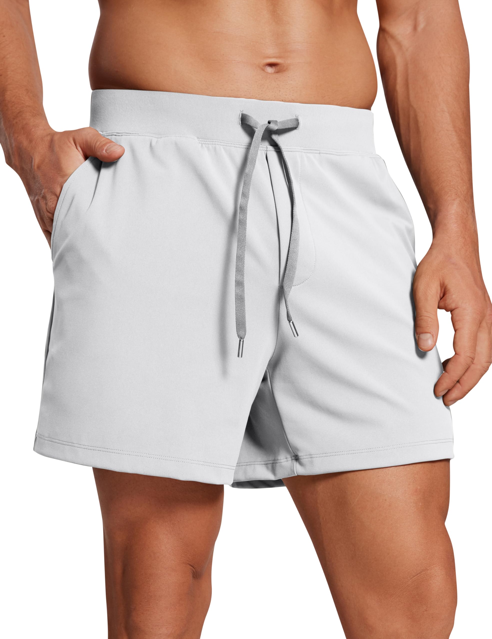 CRZ YOGA Mens Four-Way Stretch Workout Shorts - 5 Soft Durable for Casual Athletic with Pockets