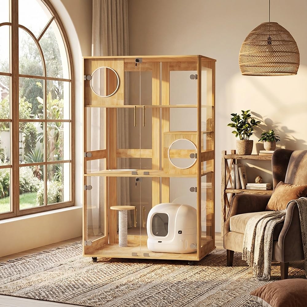 villa per gatti Elegante gabbia for gatti spaziosa casa interna Per interni