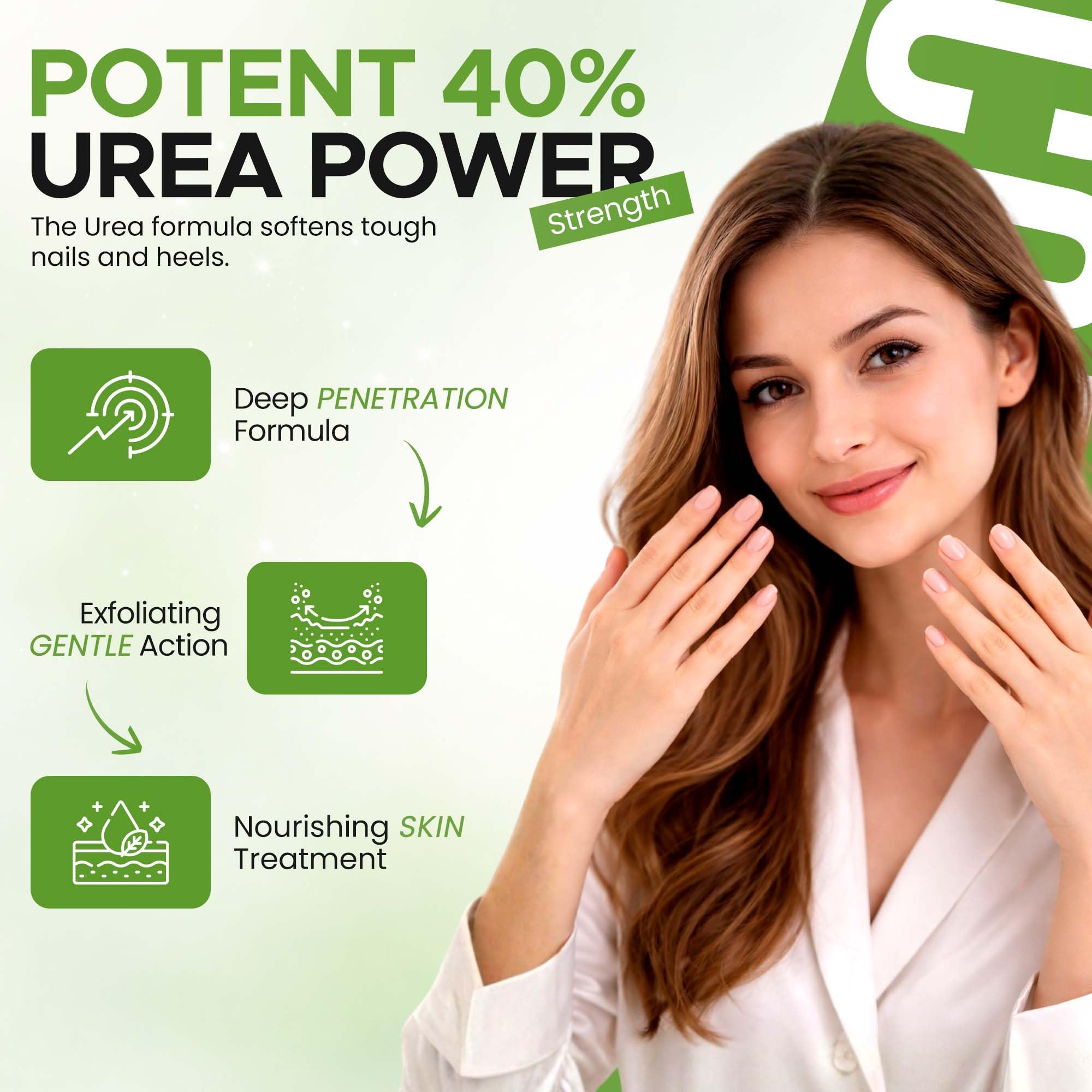 Urea żel do paznokci 1 uncja 40% mocznika Hard Nail Softener Szybkoschnący Anti-Pille do miękkich i łamliwych paznokci do paznokci i paznokci u stóp Top Creme Easy Brush Applicator