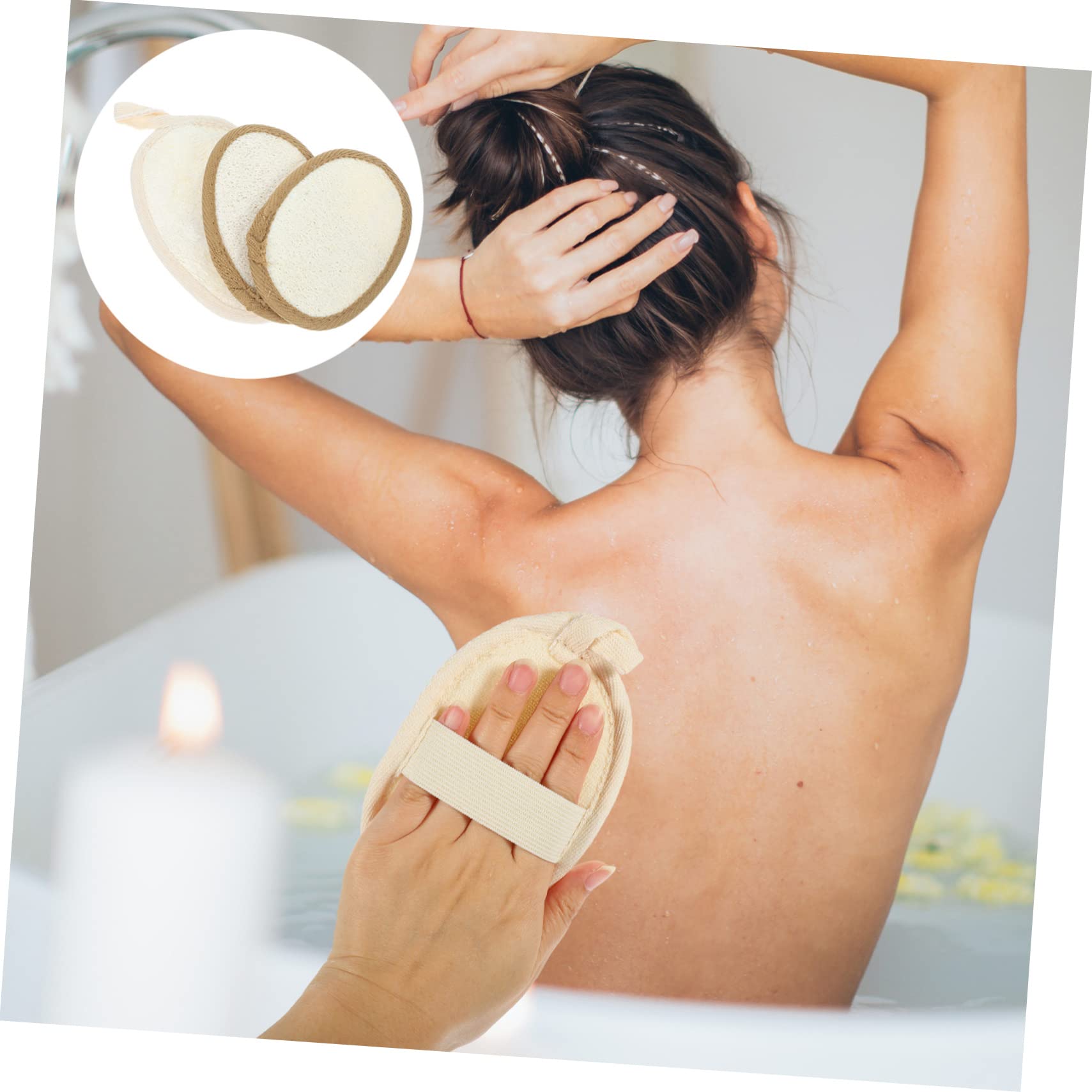 FRCOLOR 12 toallas de baño de luffa, esponja de baño para el cuerpo, esponja de baño de aire para el cuerpo, esponjas faciales para hombre, exfoliante de espalda, bola de baño, poliéster, algodón,