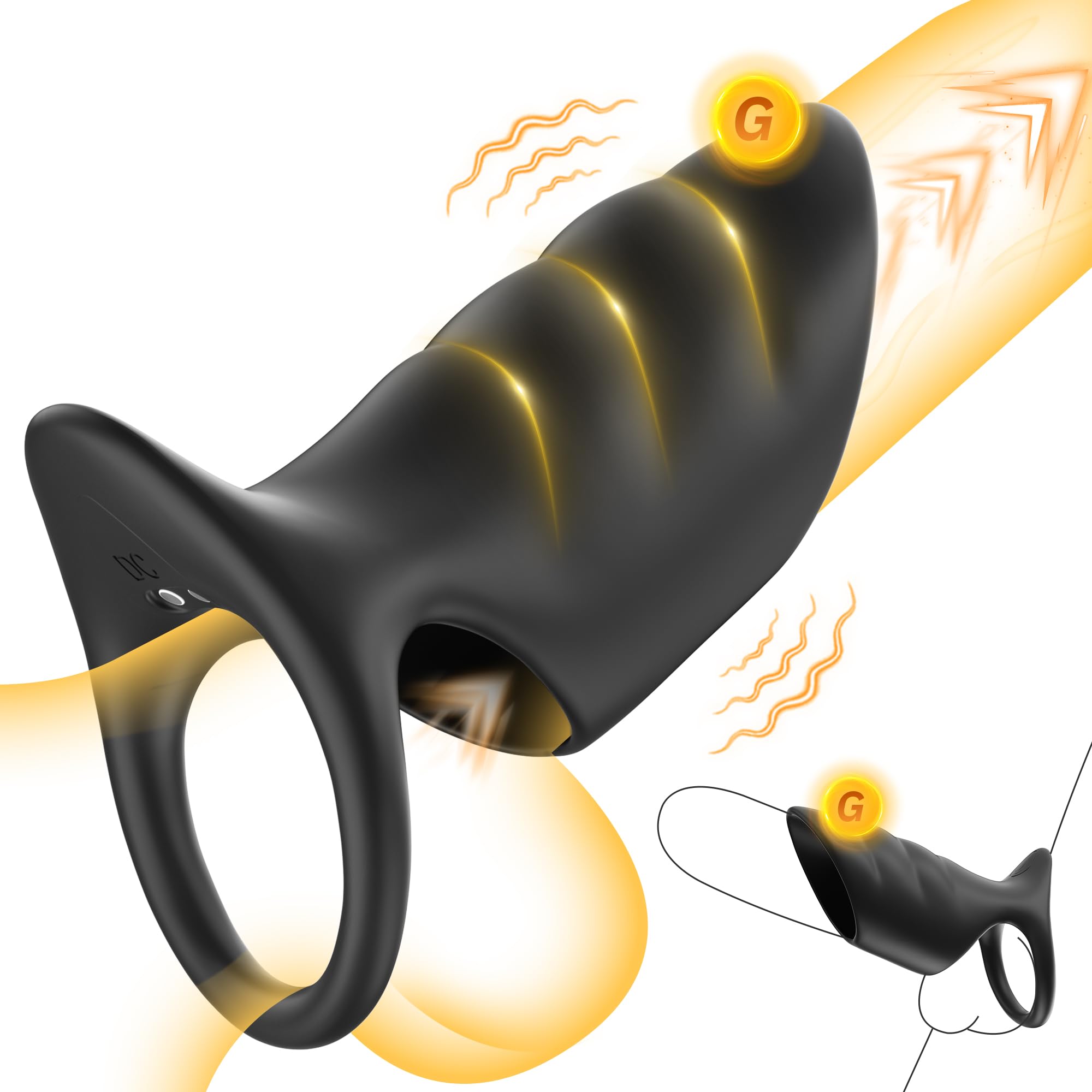 Vibrating Cock Ring Penis Sleeve Vibrator 10 Vibrations Penis Extender Adult Sex Toys for Men Penis Testicles G