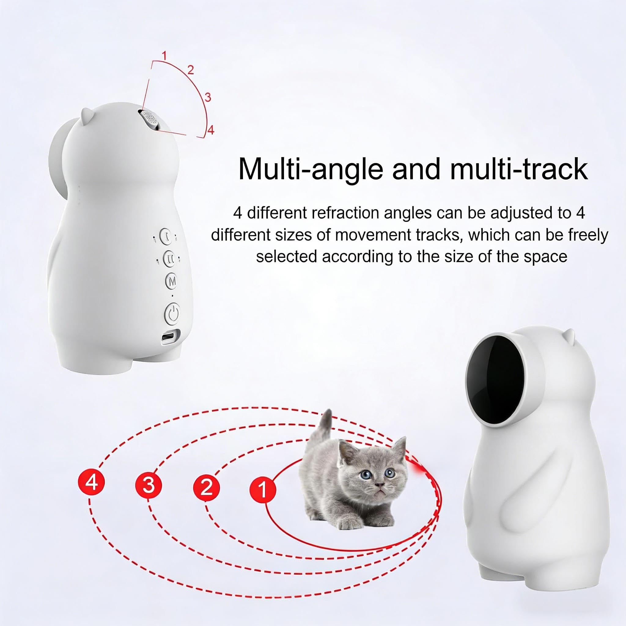 Giochi per gatti,Giocattolo LED Automatico per Gatti Attivato dal Movimento, Ricaricabile, Giocattolo Interattivo per Gatti Indoor/Gattini/Cani,USB Ricaricabile Funzione