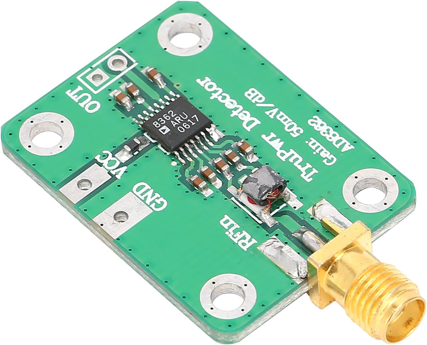 Gemer RF Detector Module, AD8362, 50Hz-3.8GHz, -52dBm to +8dBm, Green, Screw Connector, PCB Mount, 5.656V DC