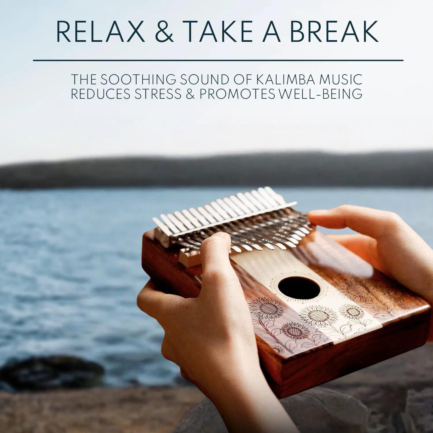 Kalimba 17 Schlüssel, Holz Fingerklaviere，Sonnenblume Professionelle Daumenklavier Carlimba, Mbira Instrumente