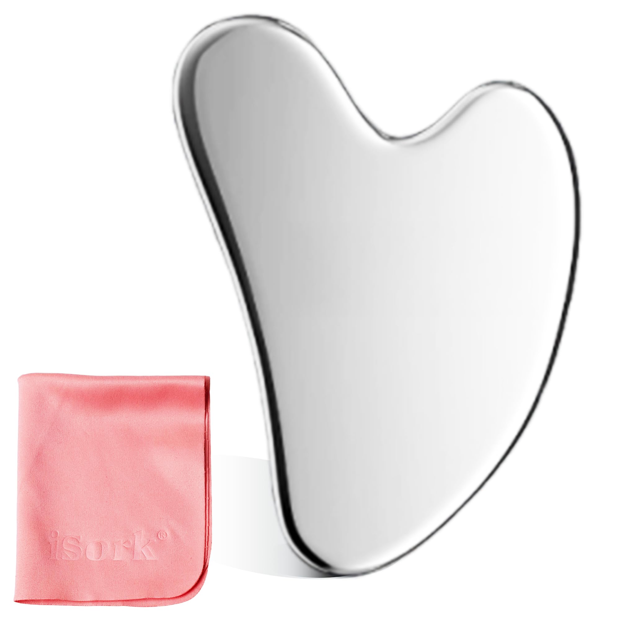 Stainless Steel Gua Sha Facial Tool with Big Size Lymphatic Drainage Massager Jawline Sculpting Skin Care Metal Gua