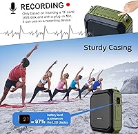 Vista 7 de Amplificador de voz inalámbrico, micrófono Bluetooth para profesor, 18 W, impermeable, portátil, amplificador de voz recargable, micrófono personal