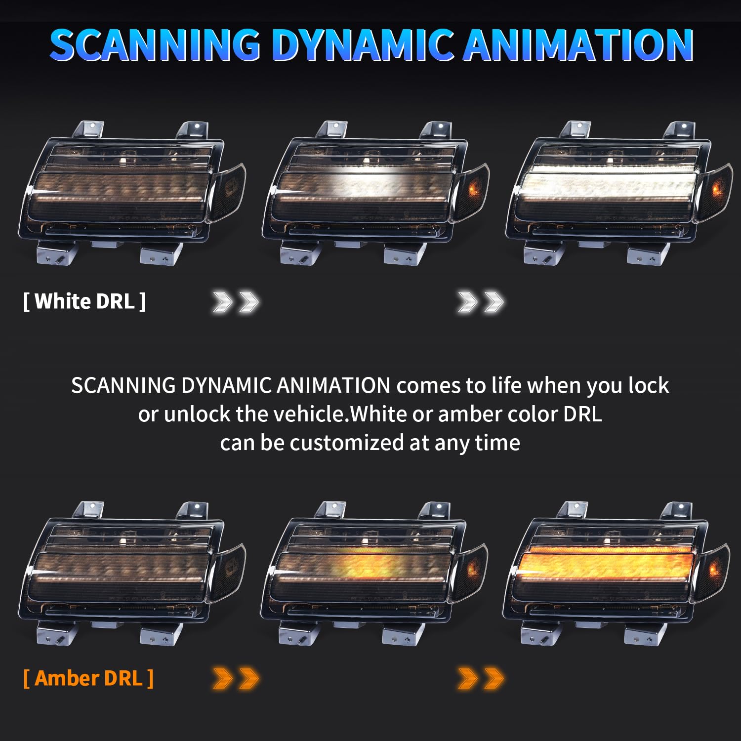 Archaic Headlights And Turn Signal Lights With DRL & Side Marker Lights Compatible For 2018-2025 Jeep Wrangler JL JLU Unlimited Gladiator JT,w/Sequential Turn Signal,Startup Animated DRL - View #12