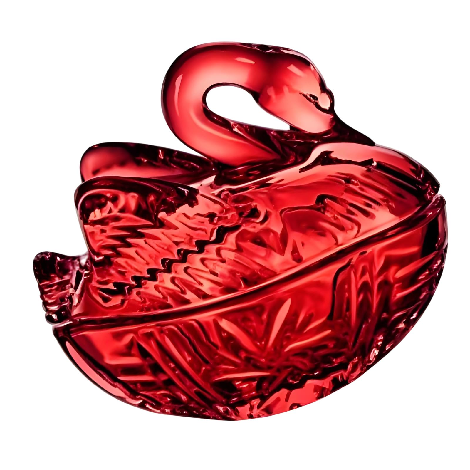 Wrapped Treat Display Glass Jar with Cygnet Lid, Decorative Covered Container for Tabletop Accent in Entryways or Shelves Clear Candy Jar with Lid Decorative Treat Container Covered Accent Bowl Table