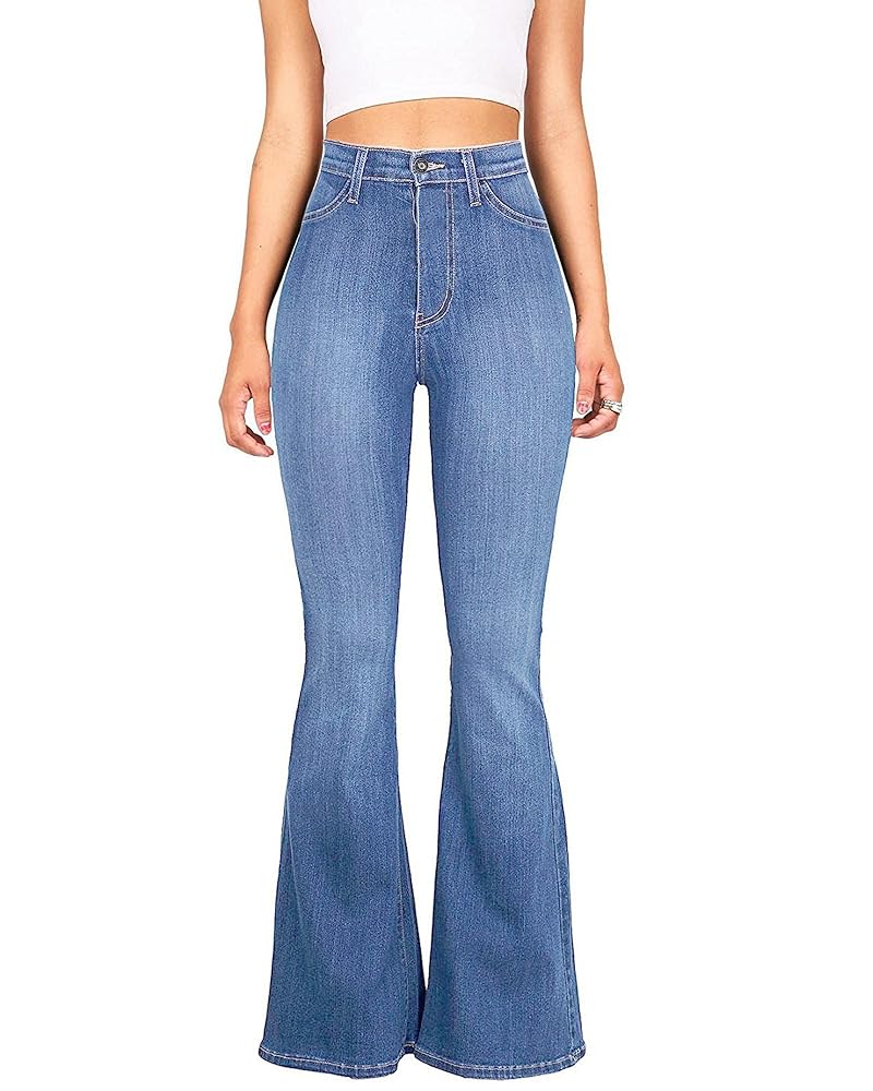 本日までHIGH WAIST BELL-BOTTOM DENIM PANTS High Waisted Bell Bottom Jeans for Women Flare Jeans Retro