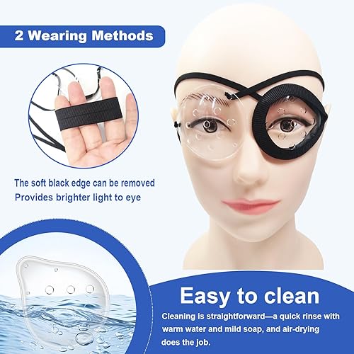 Miniatura 5 de AMZVIO Paquete de 2 protectores de ojos transparentes para después de la cirugía de cataratas, parches médicos para adultos y niños que duermen,