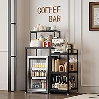 Vista 2 de Soporte para Mini Refrigerador de 6 Niveles con Almacenamiento, Mini Estante para Nevera, Mini Barra de Café con Espacio para Mini Refrigerador