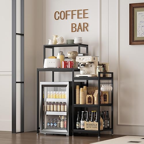 Miniatura 2 de Soporte para Mini Refrigerador de 6 Niveles con Almacenamiento, Mini Estante para Nevera, Mini Barra de Café con Espacio para Mini Refrigerador,