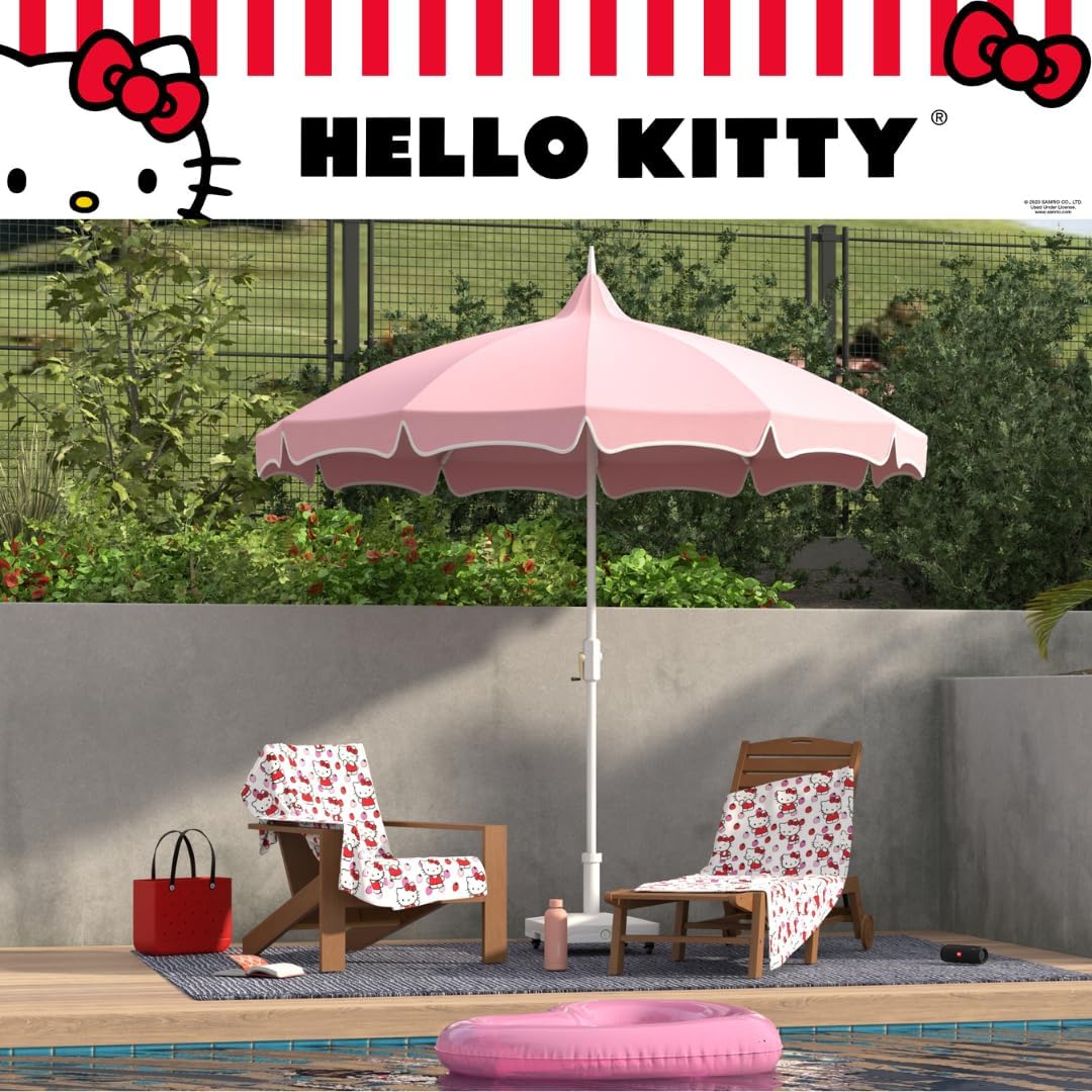 Franco Collectibles Sanrio Hello Kitty Strawberry Candy Super Soft Cotton Bath/Pool/Beach Towel, 70 in x 40 in, (Officially Licensed Product)