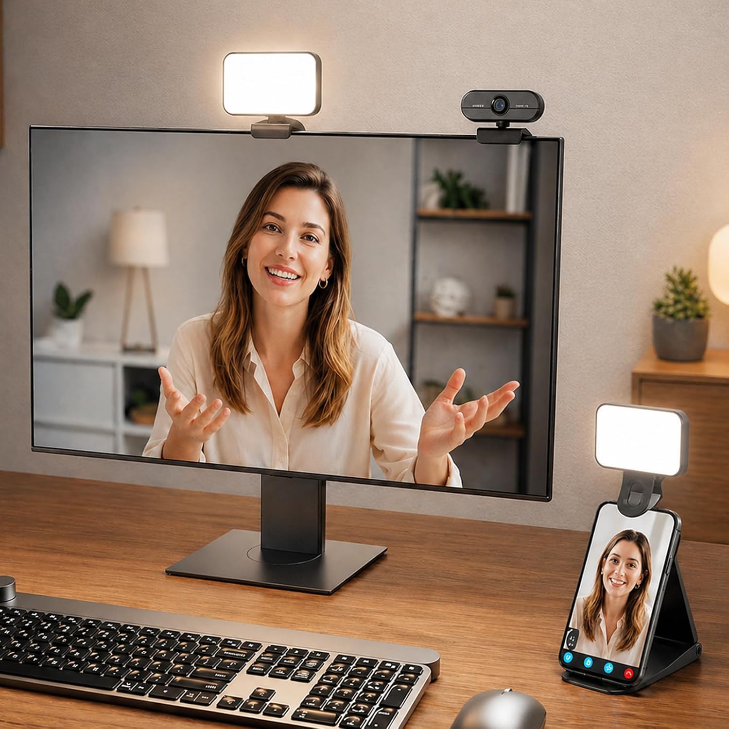 Selfie Light for Phone, Portable Clip-on LED Lighting, Adjustable Brightness Mini Fill Light for Makeup, TikTok, Vlogging, Live Streaming, Zoom, Pocket-Sized for Travel
