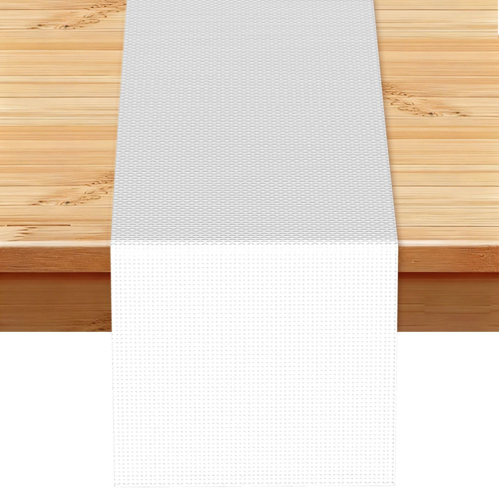 Solid color white Table Runner 13x72 Inch Dining Decor