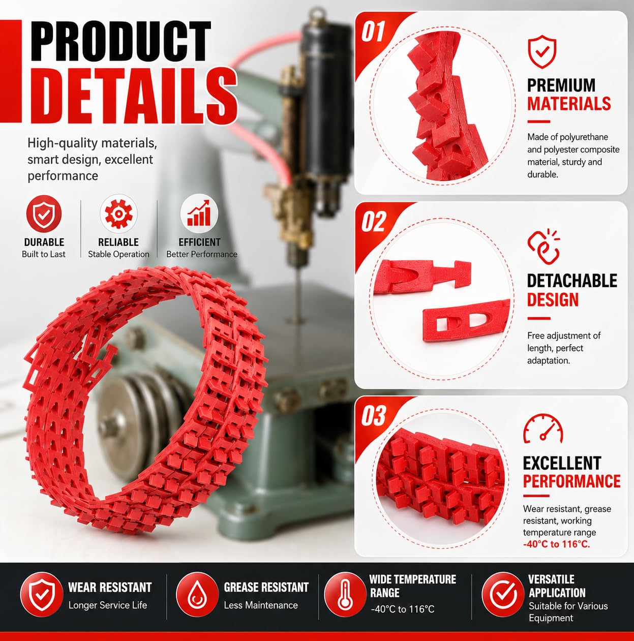 Power Twist Link V-Belt 5/8 Inch x 5 Ft, Adjustable Type B B/5L — Amazon image 2